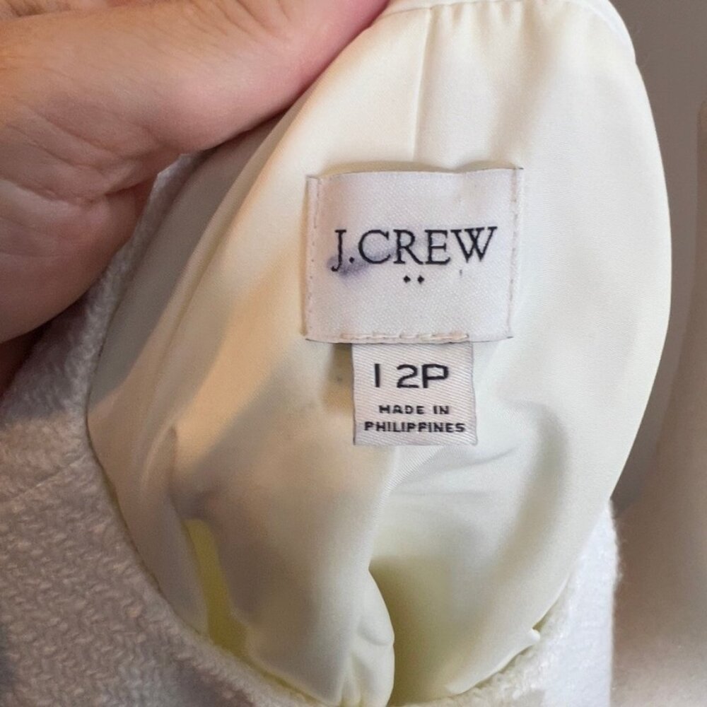 J.Crew $218 Petite Tweed Lady Jacket in Ivory Size P12 BW907 - Picture 9 of 10